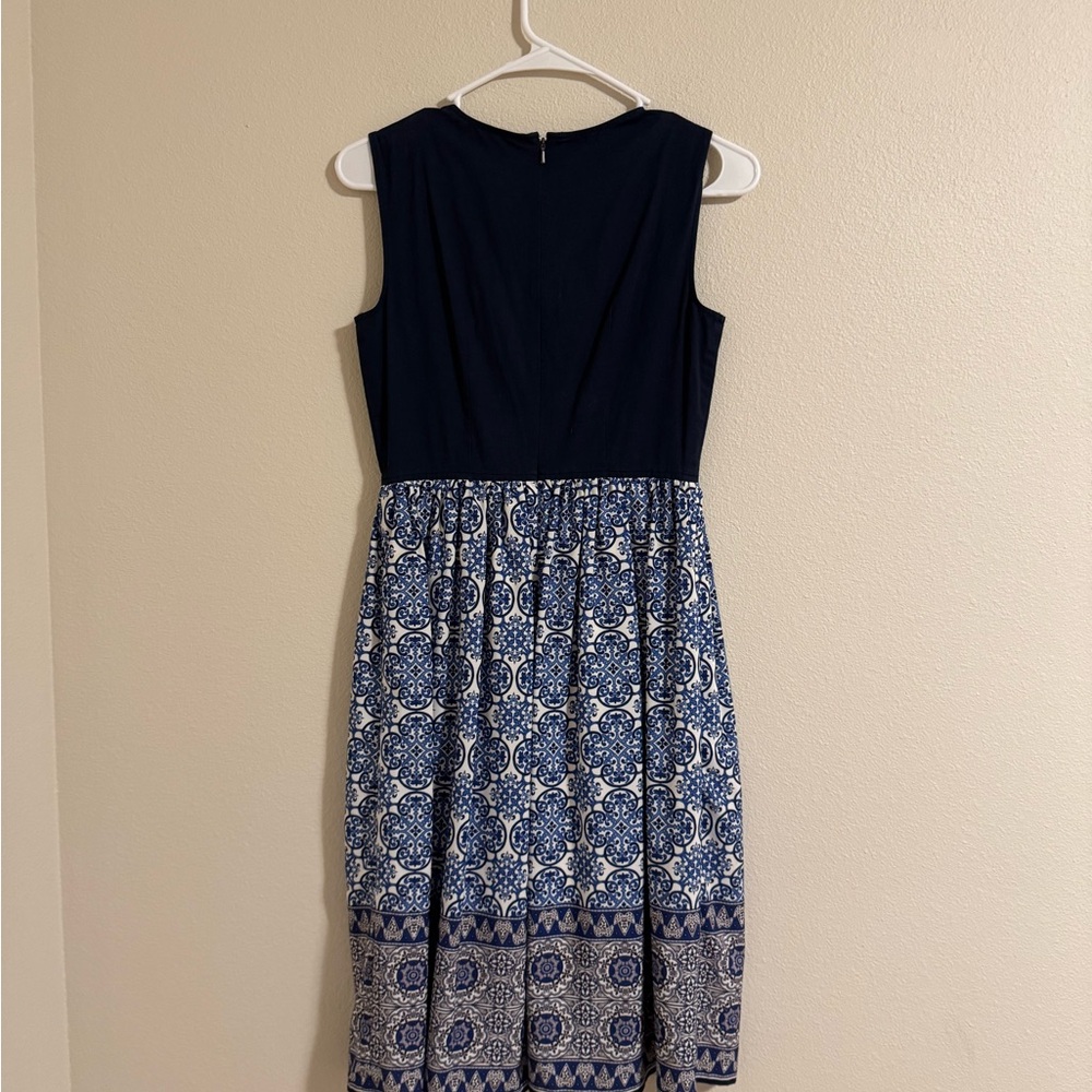 eShakti Navy and White Midi Dress - Picture 3 of 3